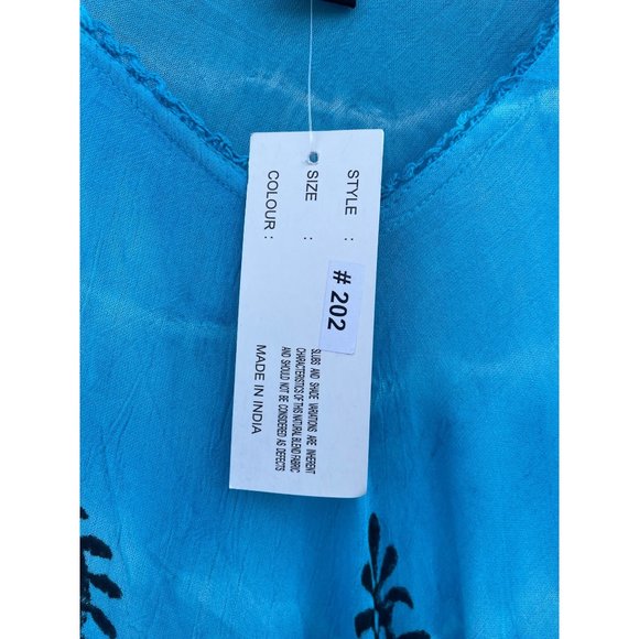 Zury women’s One Size OS Rayon blue tie dye flowy dress Made in India - Picture 8 of 11